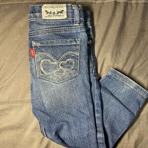Levi Strauss & Co Toddler Girls 2T Blue Denim Jeans Sparkly Adjustable Waist